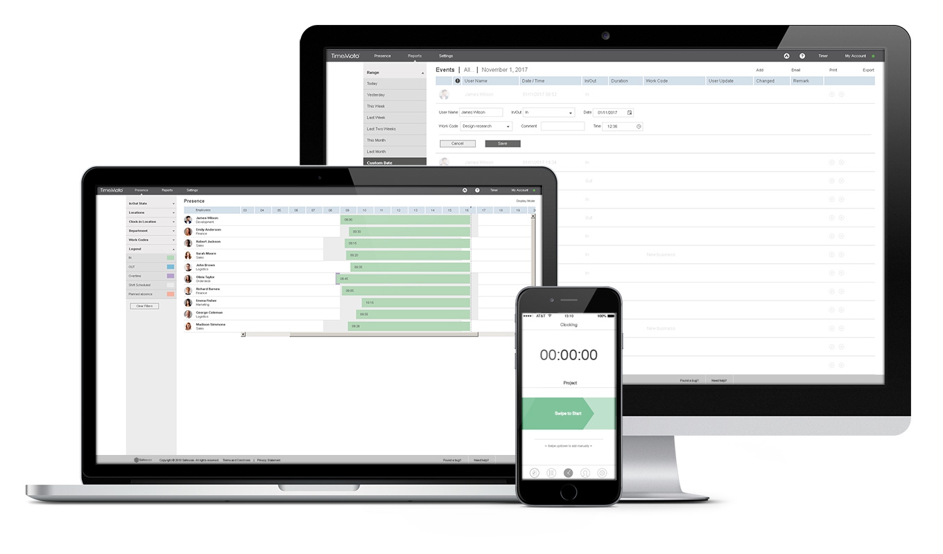timemoto employee time clock system